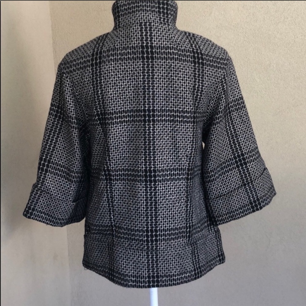 (Sold) Anthro Tulle Black and Tan Jacket 3/4 Sleev - Picture 5 of 8